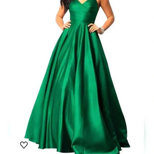 Davids bridal Green bridesmaid dress